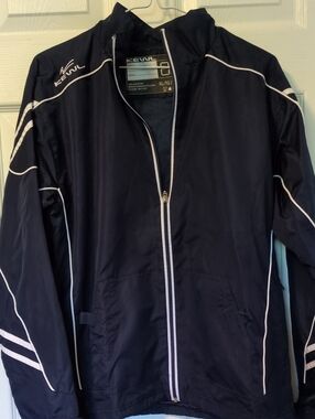 Women's Navy Sports Jacket with White Trim